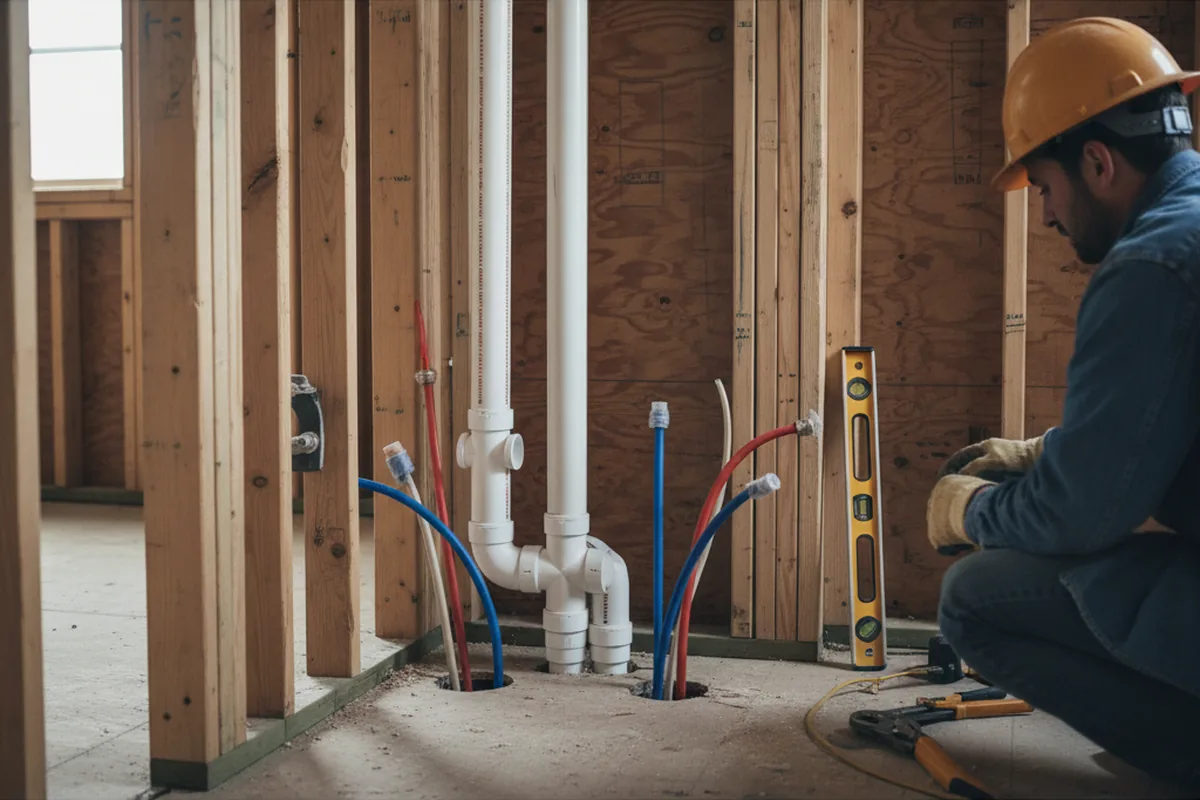 Drain and supply rough-in during Drain Cleaning in Boulder